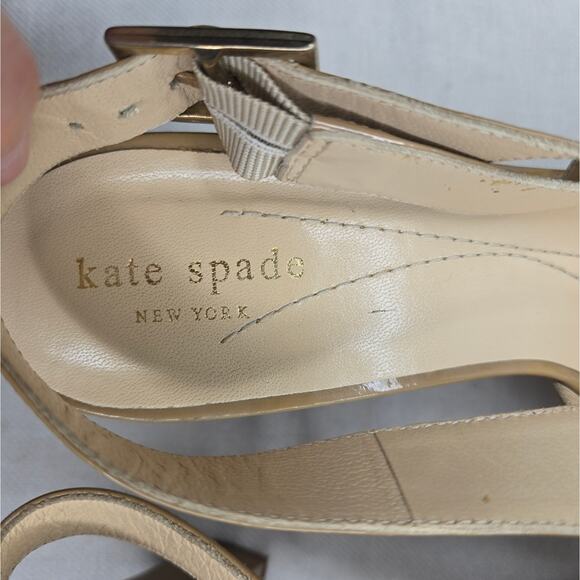 KATE SPADE Tan Slingback Open Toe 3in Heels - Picture 2 of 10